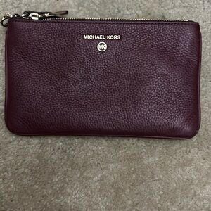 Michael Kors Burgundy Leather Wristlet